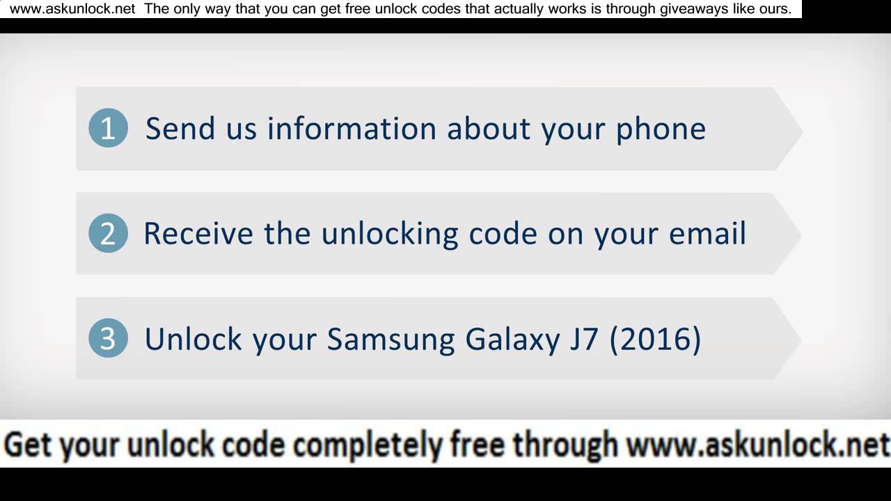 Free Unlock Code For Samsung J7